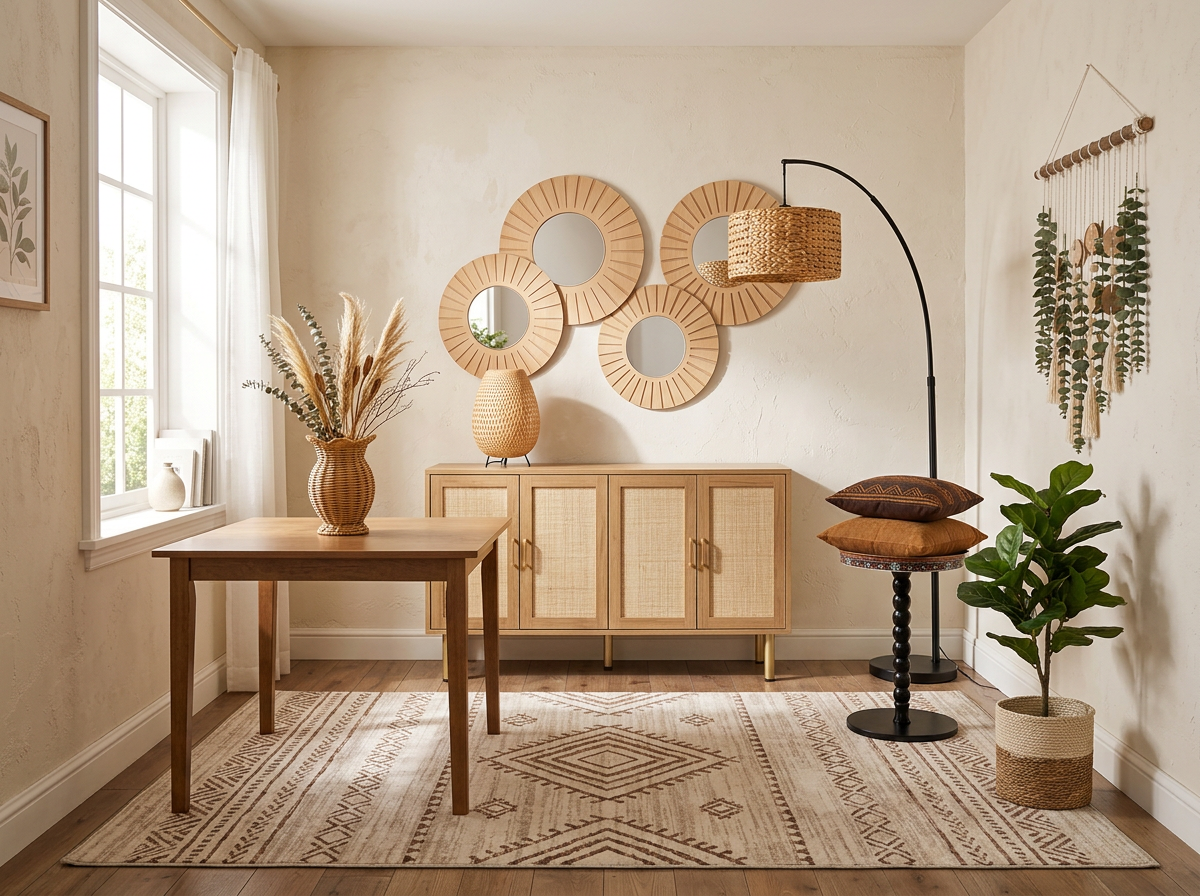 Boho Dining Room Under $500 — AI room design