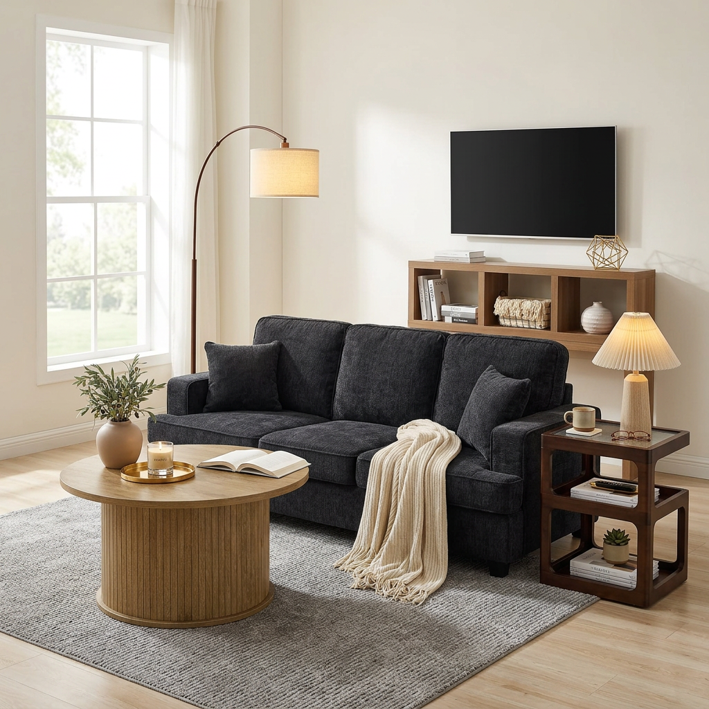 Modern Living Room Under $1,000 — AI room design